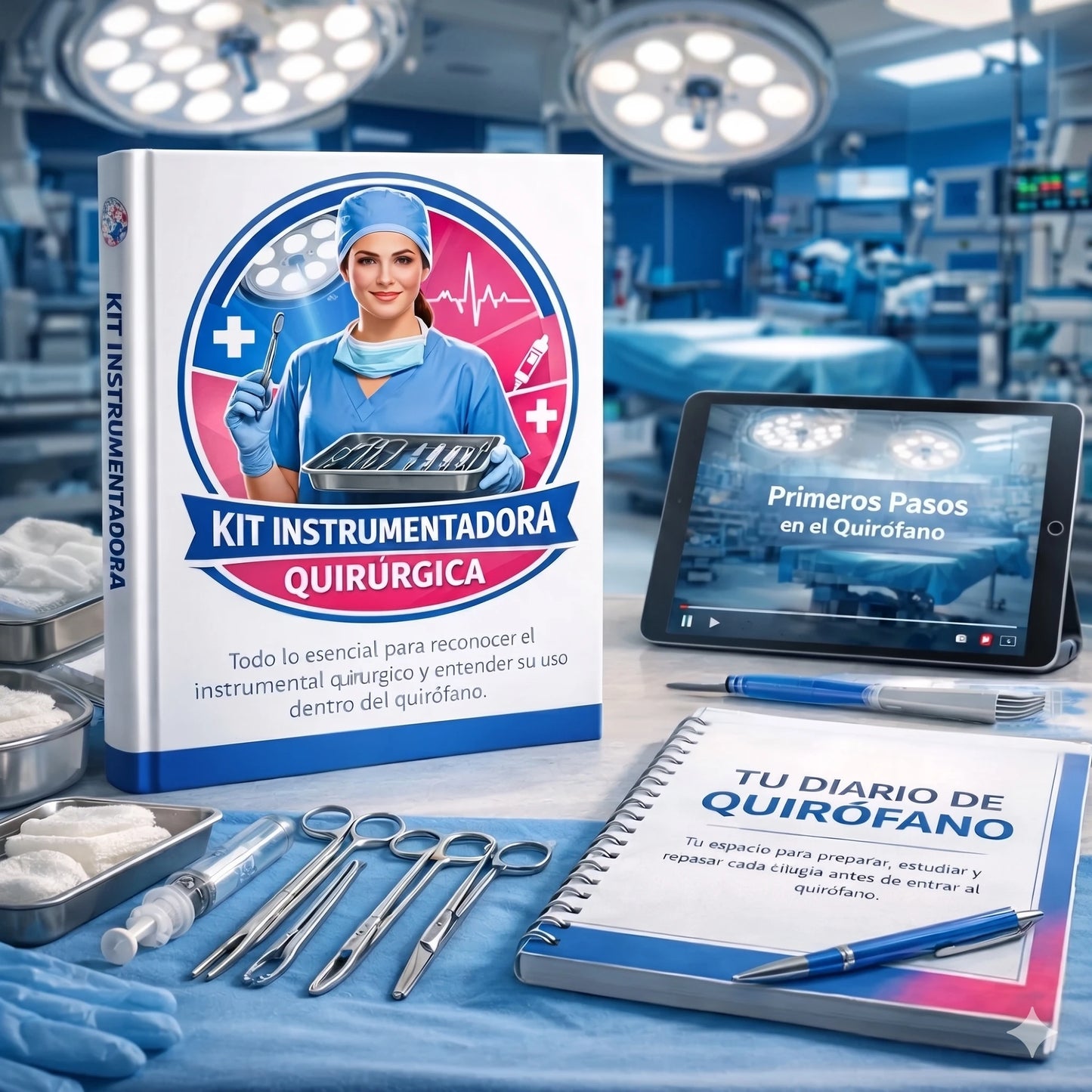 KIT INSTRUMENTADORA QUIRÚRGICA + 8 BONUS DE REGALO